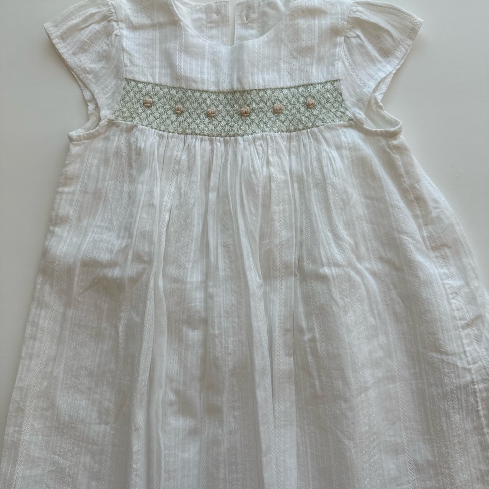 White Dress with Embroidered Detail